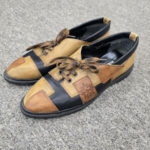 Vintage Wild Pair Retro Bowling Style Shoes Patchwork Flat Loafer